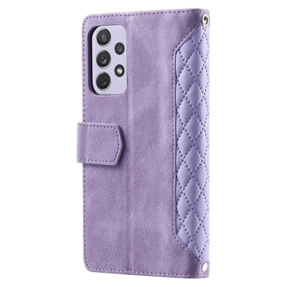 Lompakkolaukku Samsung Galaxy A52/A52s Quilted Liila