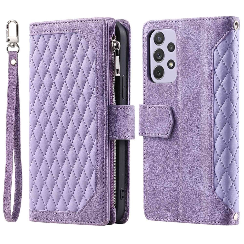 Lompakkolaukku Samsung Galaxy A52/A52s Quilted Liila