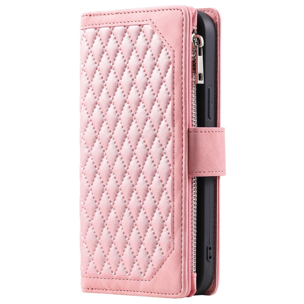 Lompakkolaukku Samsung Galaxy A52/A52s Quilted Vaaleanpunainen