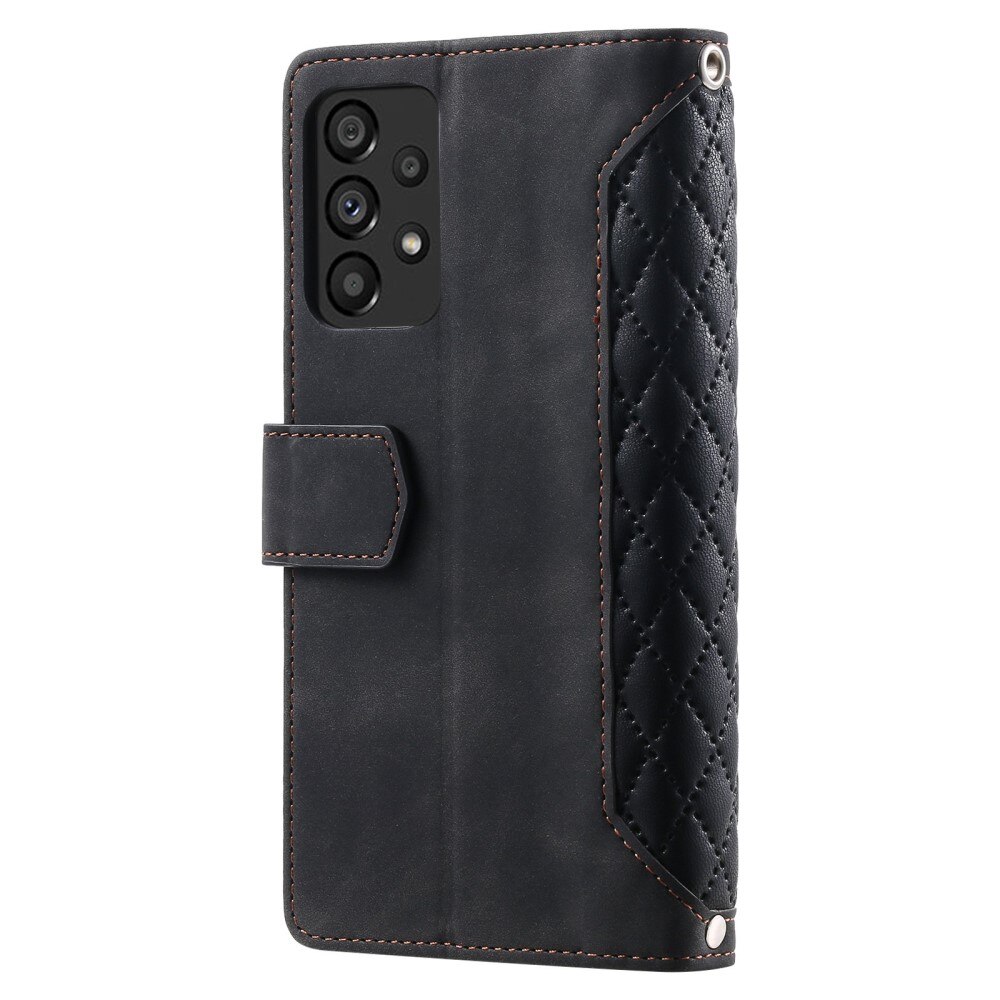 Lompakkolaukku Samsung Galaxy A53 Quilted Musta