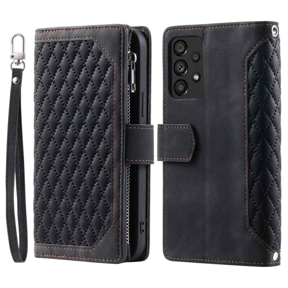 Lompakkolaukku Samsung Galaxy A53 Quilted Musta