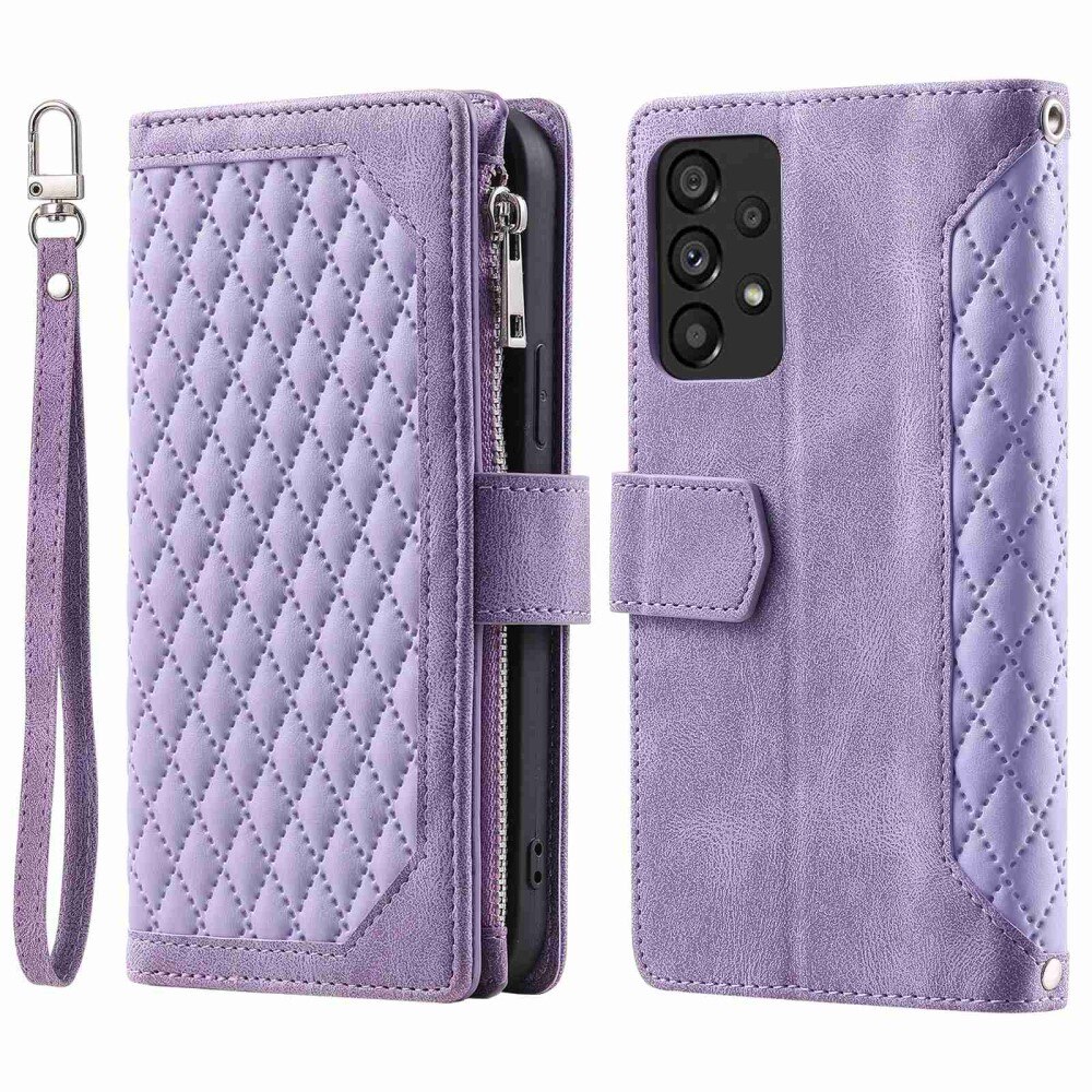 Lompakkolaukku Samsung Galaxy A53 Quilted Liila