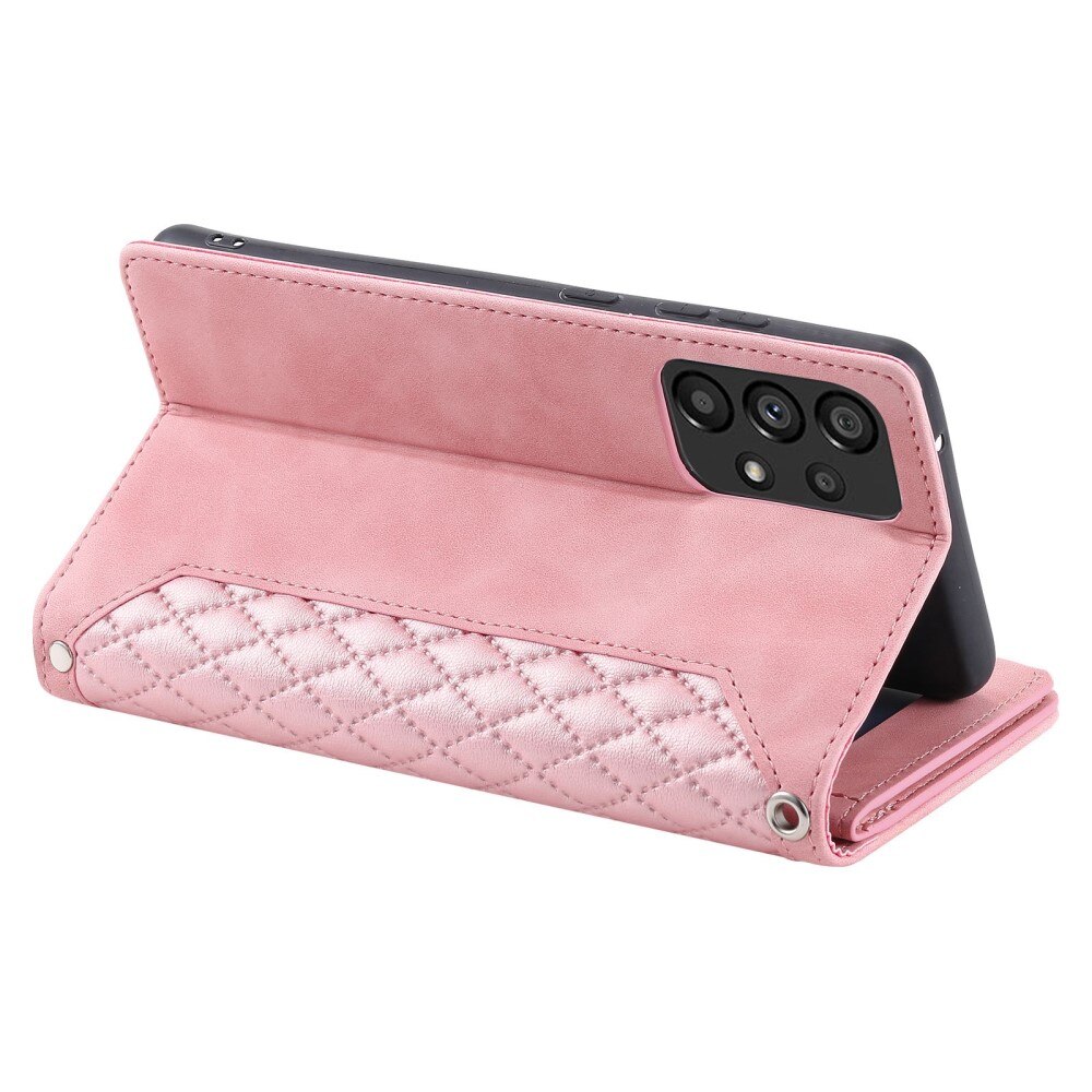 Lompakkolaukku Samsung Galaxy A53 Quilted Vaaleanpunainen