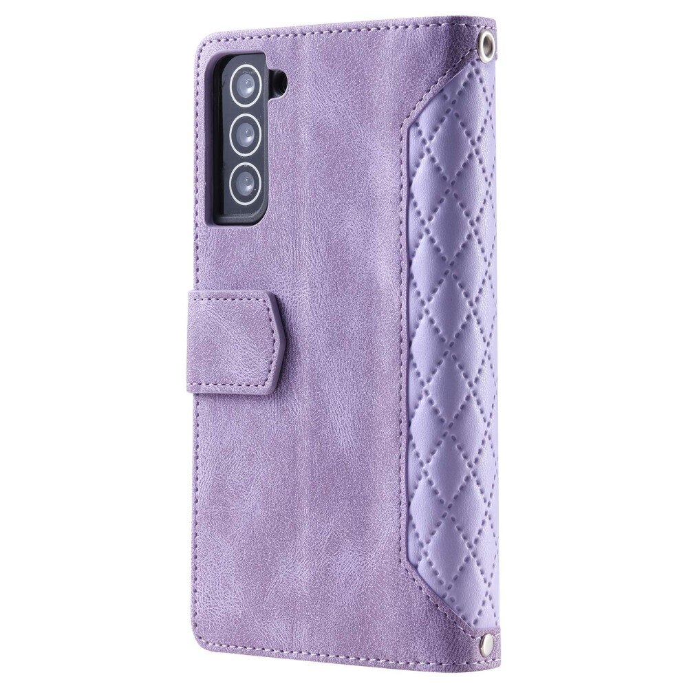 Lompakkolaukku Samsung Galaxy S22 Quilted Liila