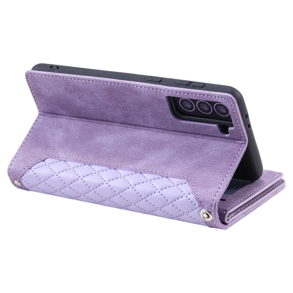 Lompakkolaukku Samsung Galaxy S22 Quilted Liila