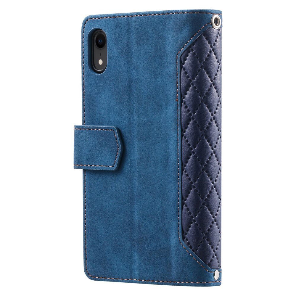 Lompakkolaukku iPhone Xr Quilted Sininen