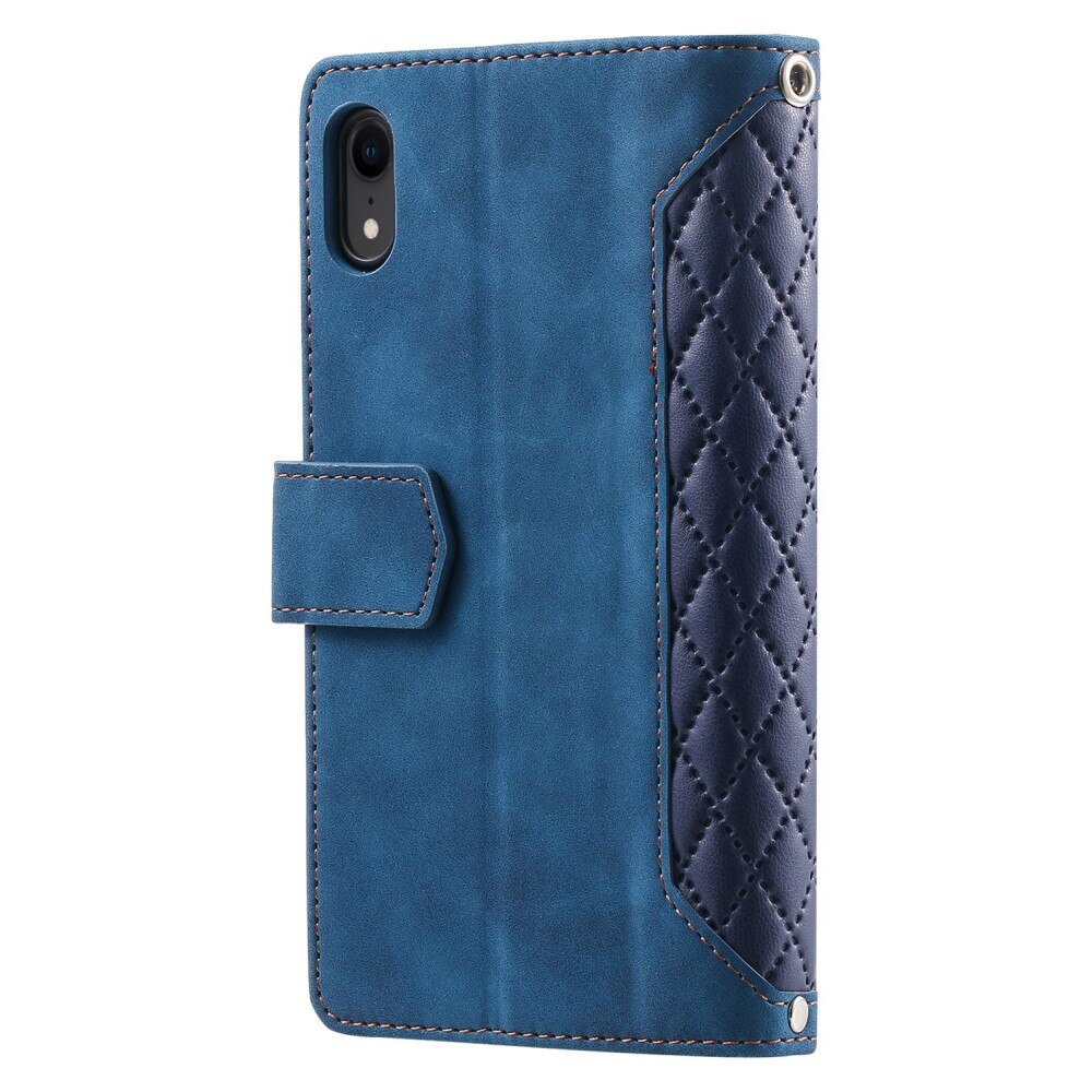 Lompakkolaukku iPhone XR Quilted Sininen