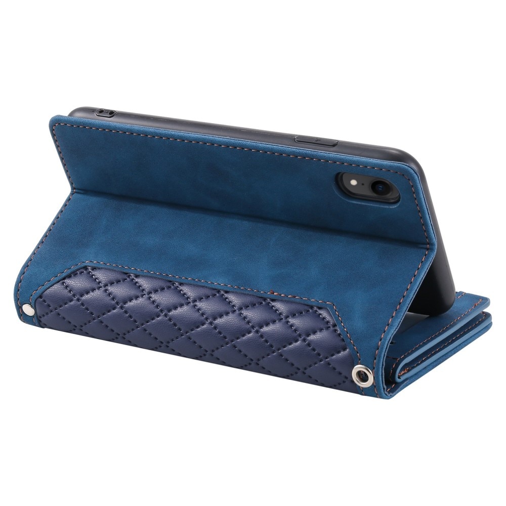 Lompakkolaukku iPhone XR Quilted Sininen