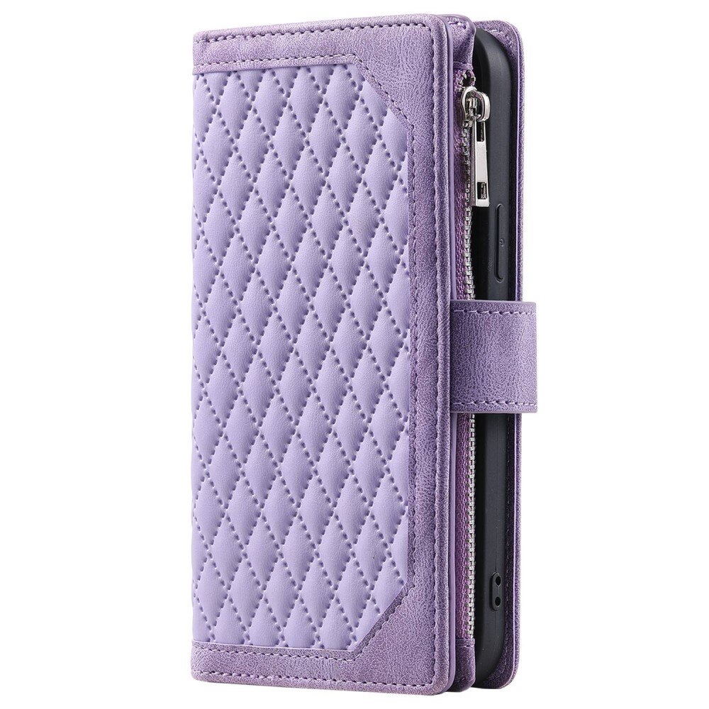 Lompakkolaukku iPhone Xr Quilted Liila