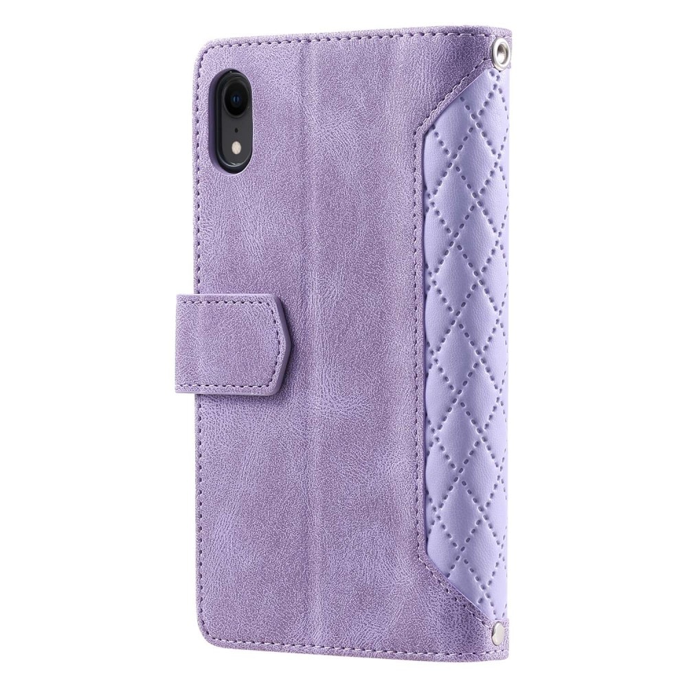 Lompakkolaukku iPhone Xr Quilted Liila