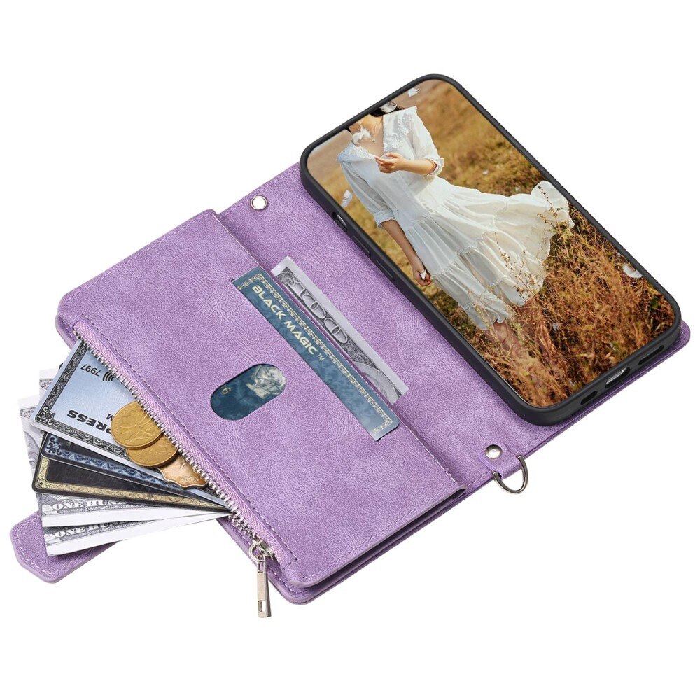 Lompakkolaukku iPhone Xr Quilted Liila