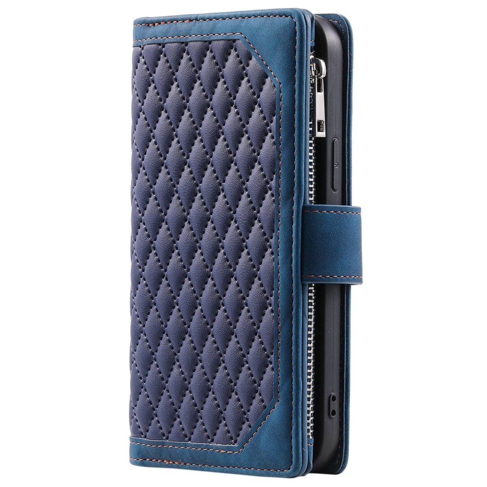 Lompakkolaukku iPhone SE (2022) Quilted sininen