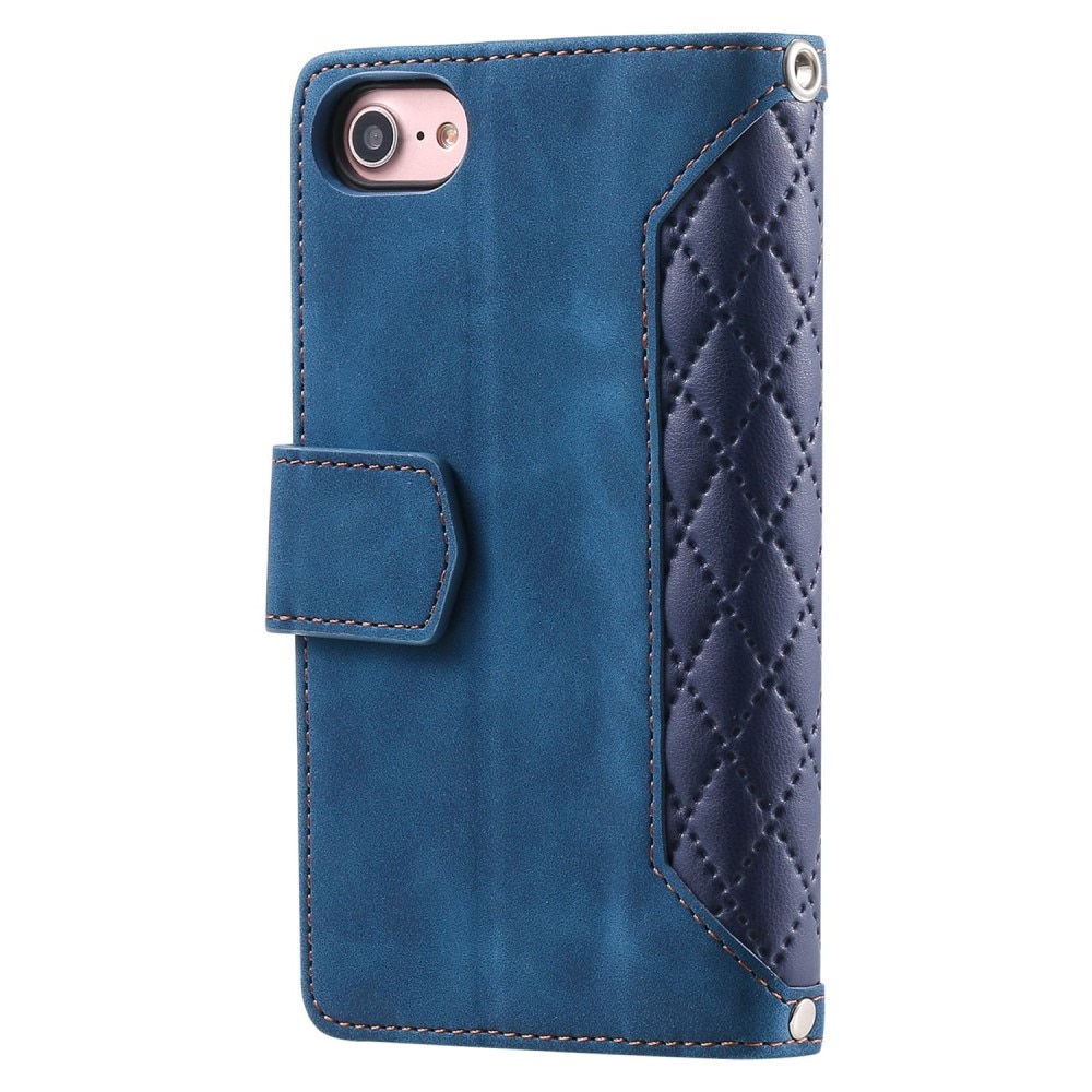 Lompakkolaukku iPhone SE (2020) Quilted sininen