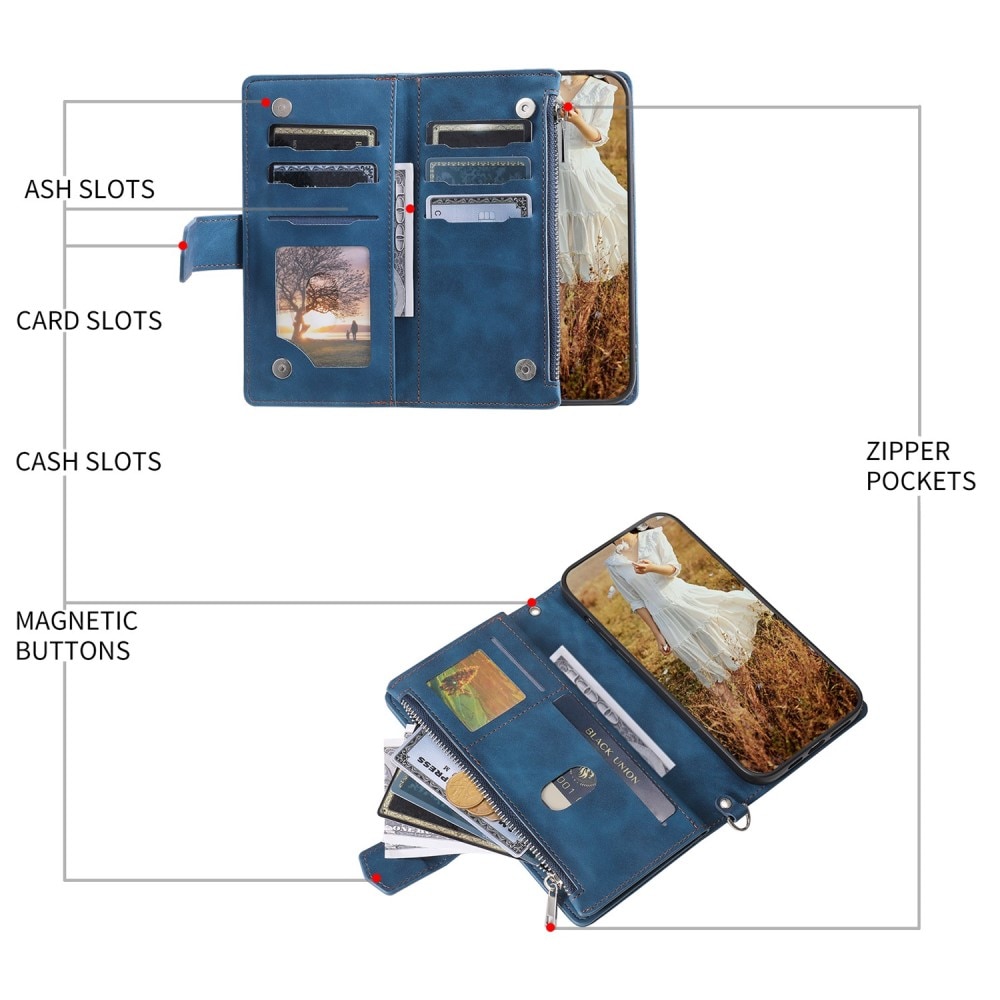 Lompakkolaukku iPhone SE (2020) Quilted sininen