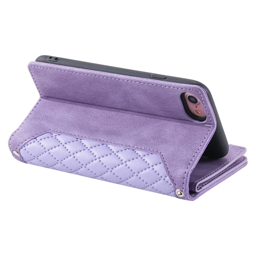 Lompakkolaukku iPhone SE (2020) Quilted liila