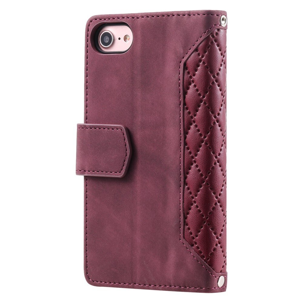 Lompakkolaukku iPhone SE 2022 Quilted Punainen