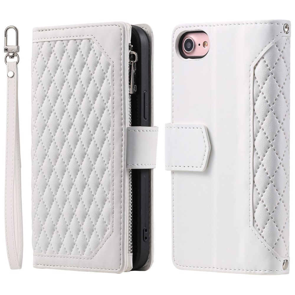 Lompakkolaukku iPhone 7/8/SE Quilted Valkoinen
