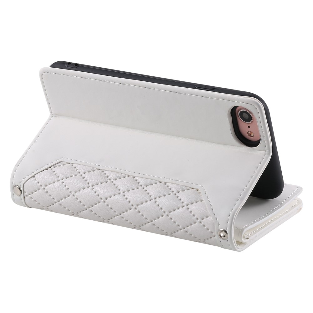 Lompakkolaukku iPhone SE (2022) Quilted valkoinen