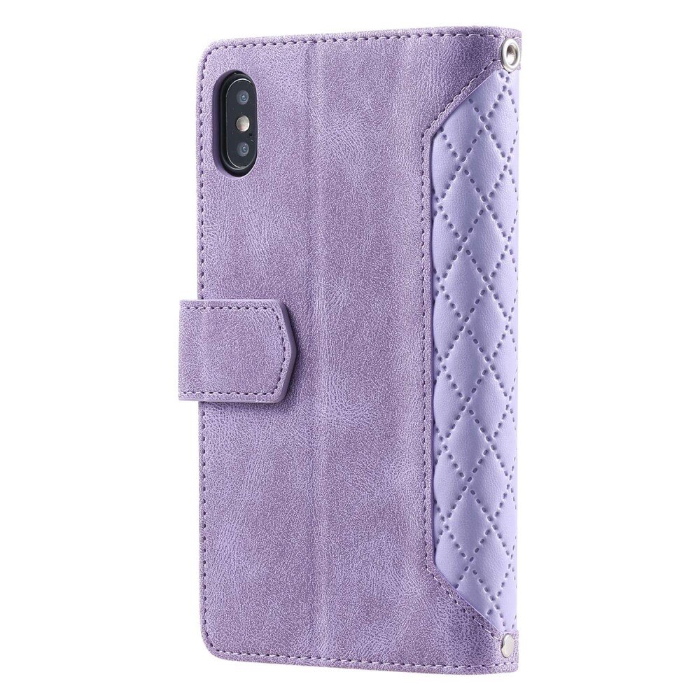 Lompakkolaukku iPhone X/XS Quilted Liila