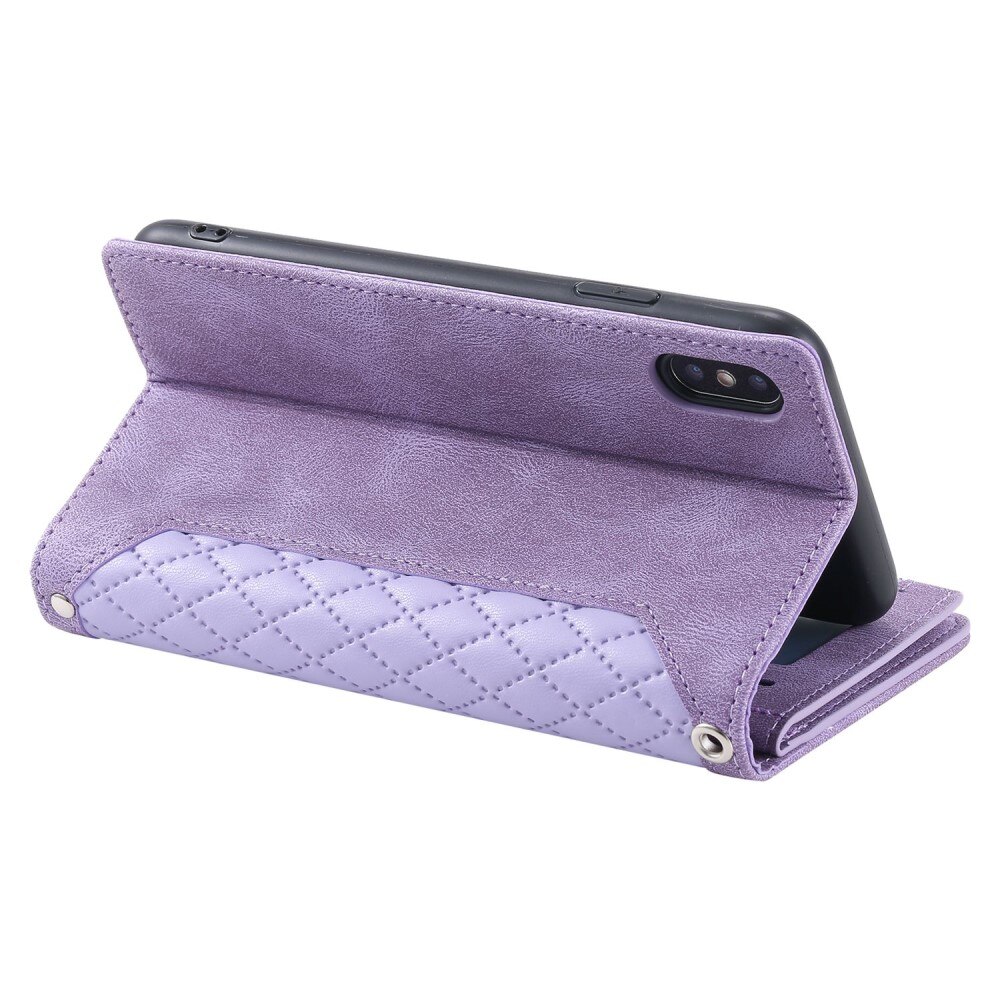 Lompakkolaukku iPhone X/XS Quilted Liila