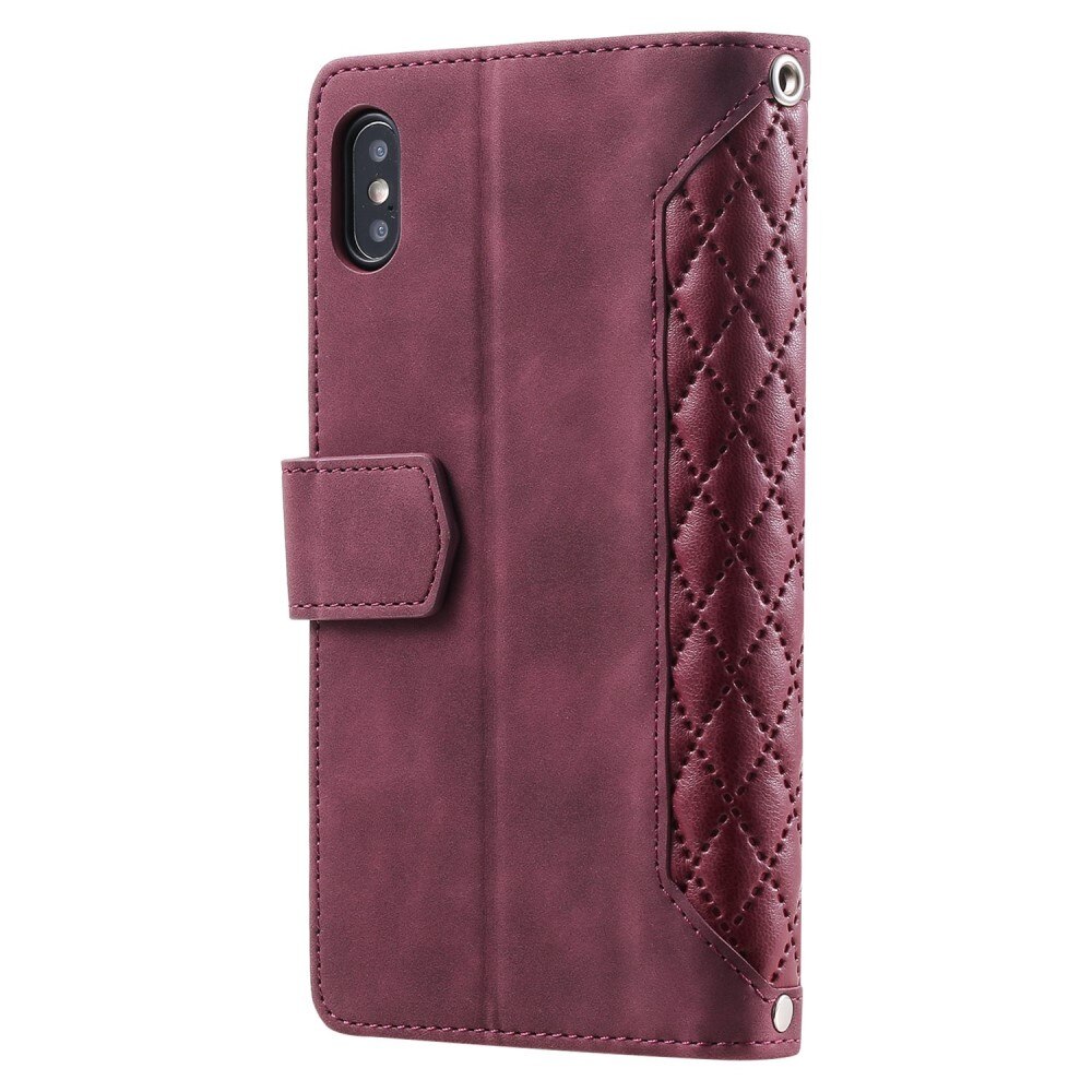 Lompakkolaukku iPhone X/XS Quilted Punainen