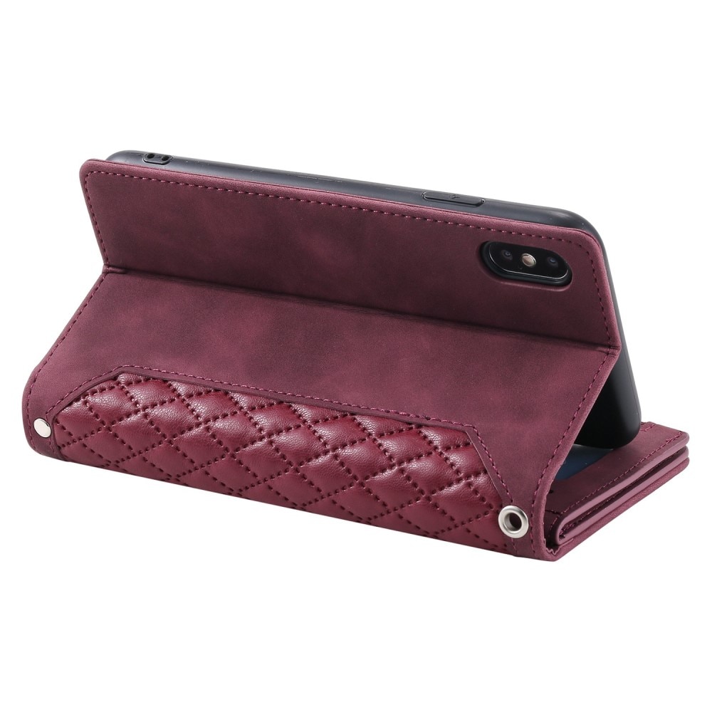 Lompakkolaukku iPhone X/XS Quilted Punainen