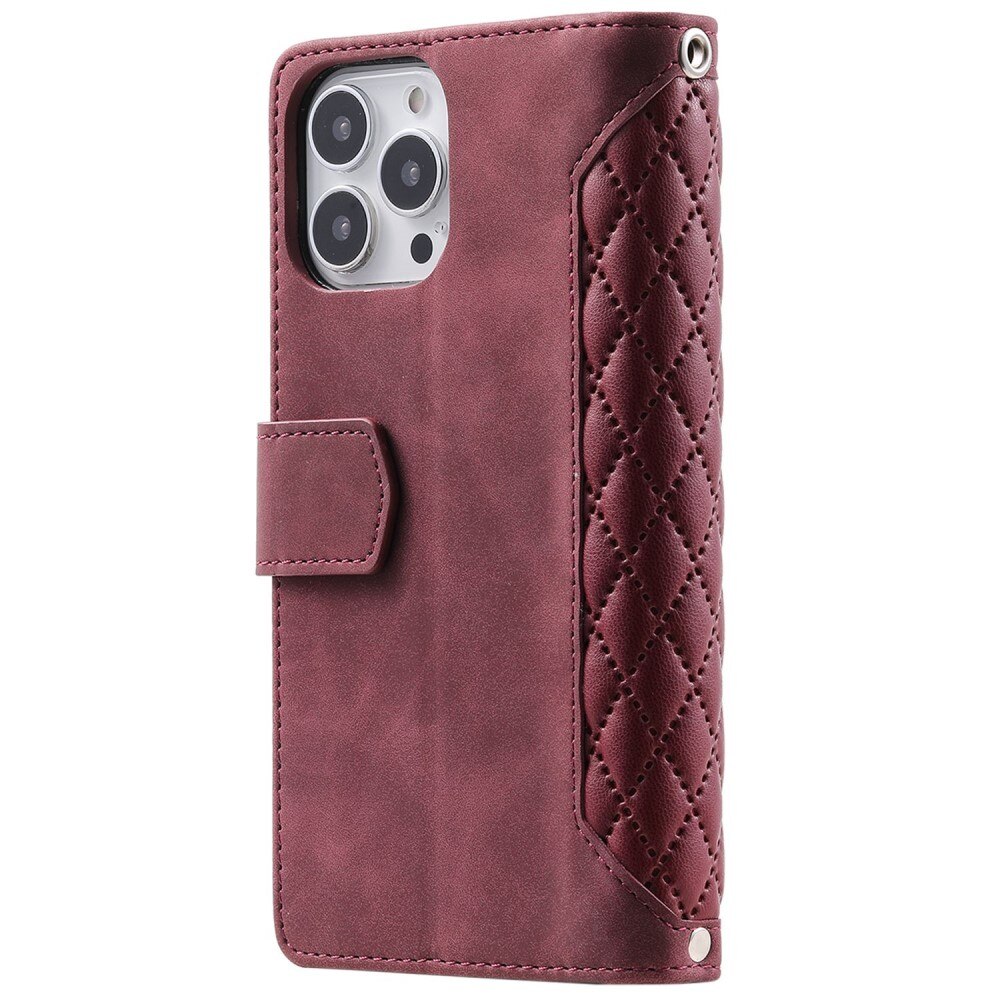 Lompakkolaukku Apple iPhone 14 Pro Quilted Punainen
