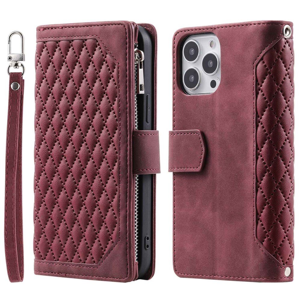 Lompakkolaukku Apple iPhone 14 Pro Quilted Punainen