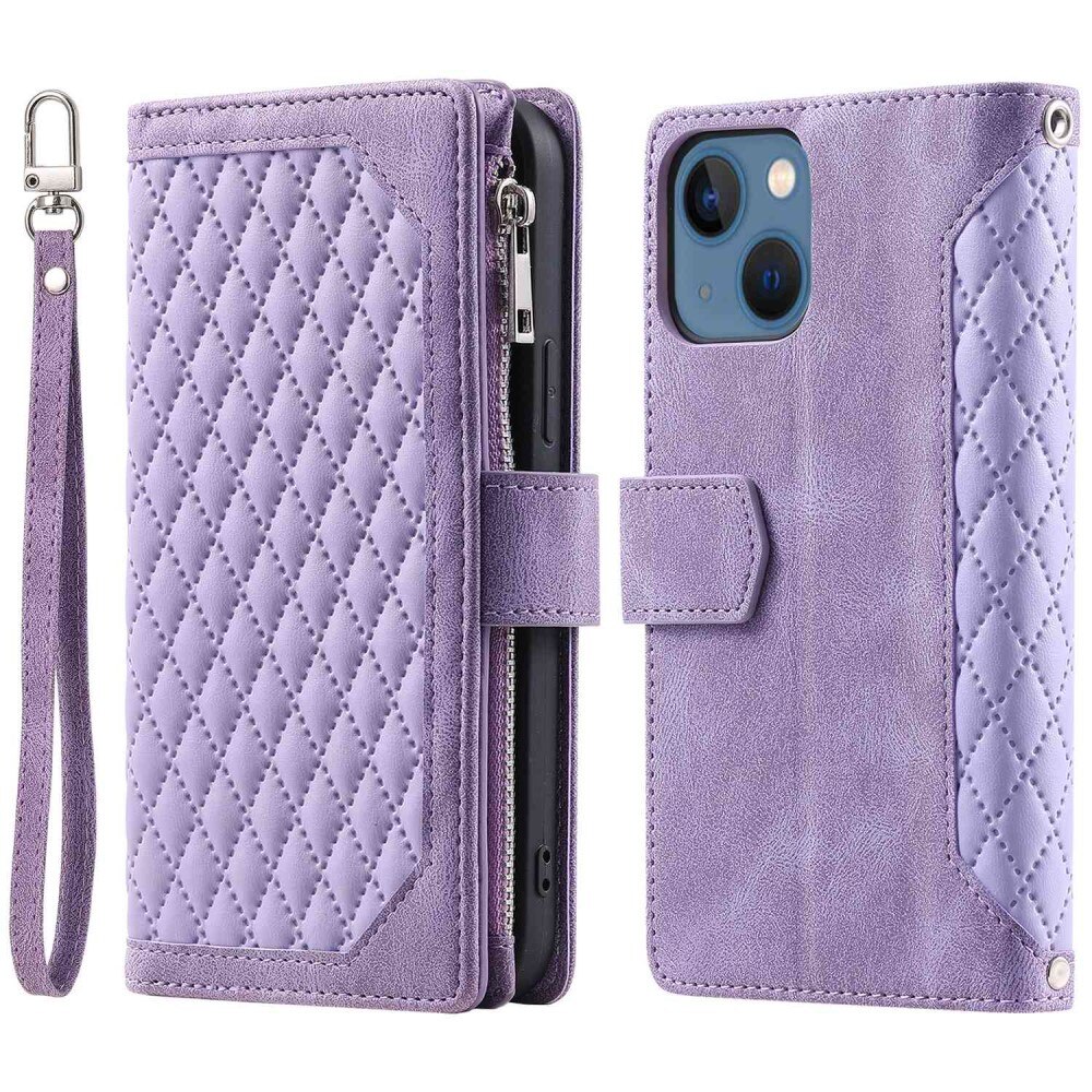 Lompakkolaukku iPhone 13 Quilted Liila