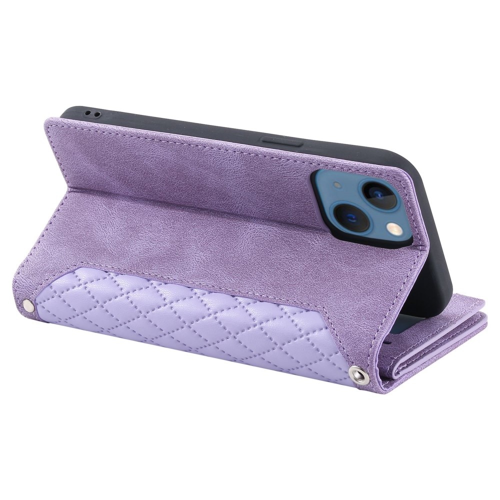 Lompakkolaukku iPhone 13 Quilted Liila