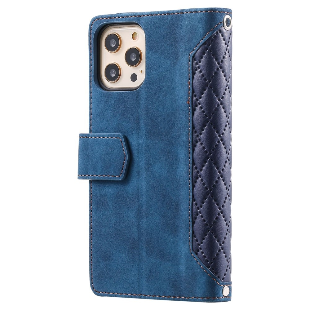 Lompakkolaukku iPhone 12/12 Pro Quilted Sininen