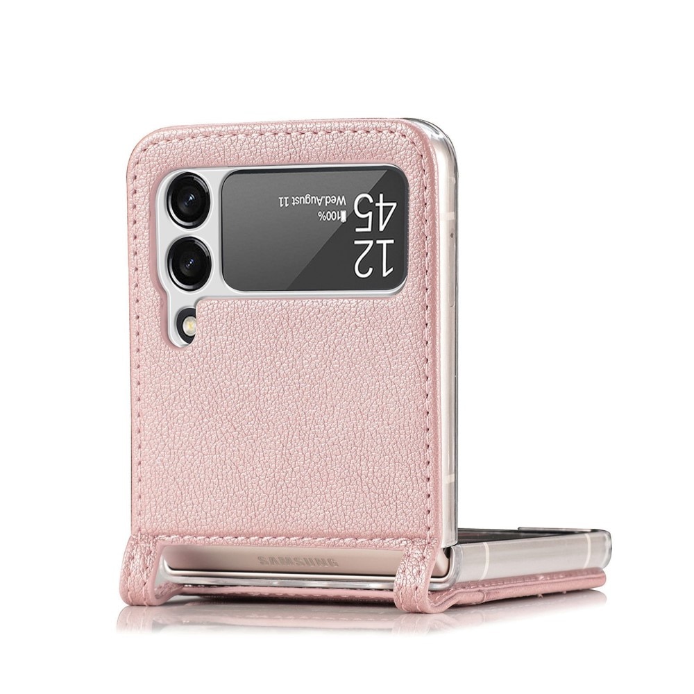 Slim Card Wallet Samsung Galaxy Z Flip 4 vaaleanpunainen