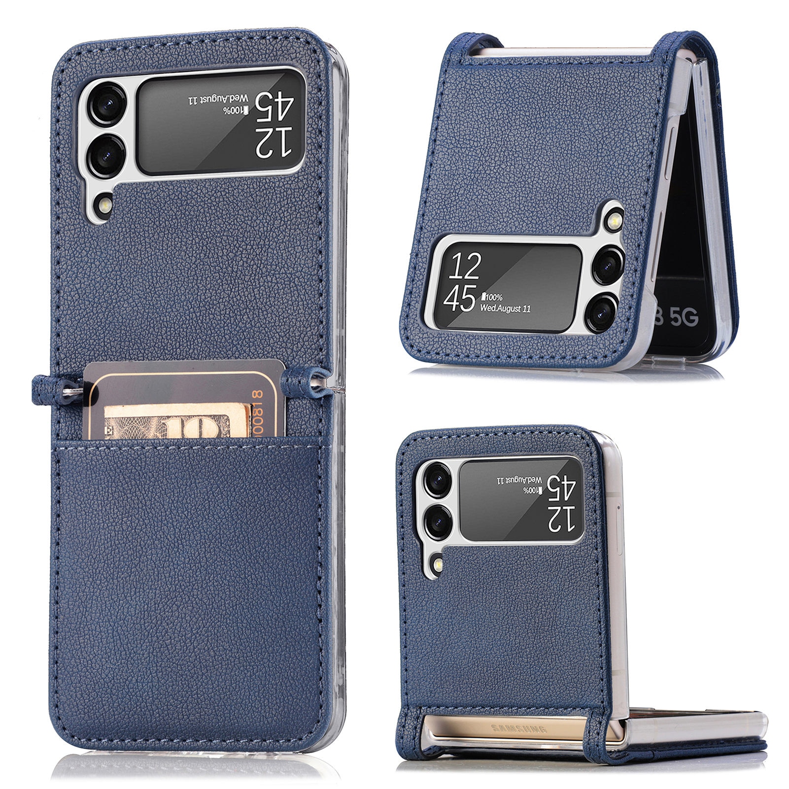 Slim Card Wallet Samsung Galaxy Z Flip 4 sininen