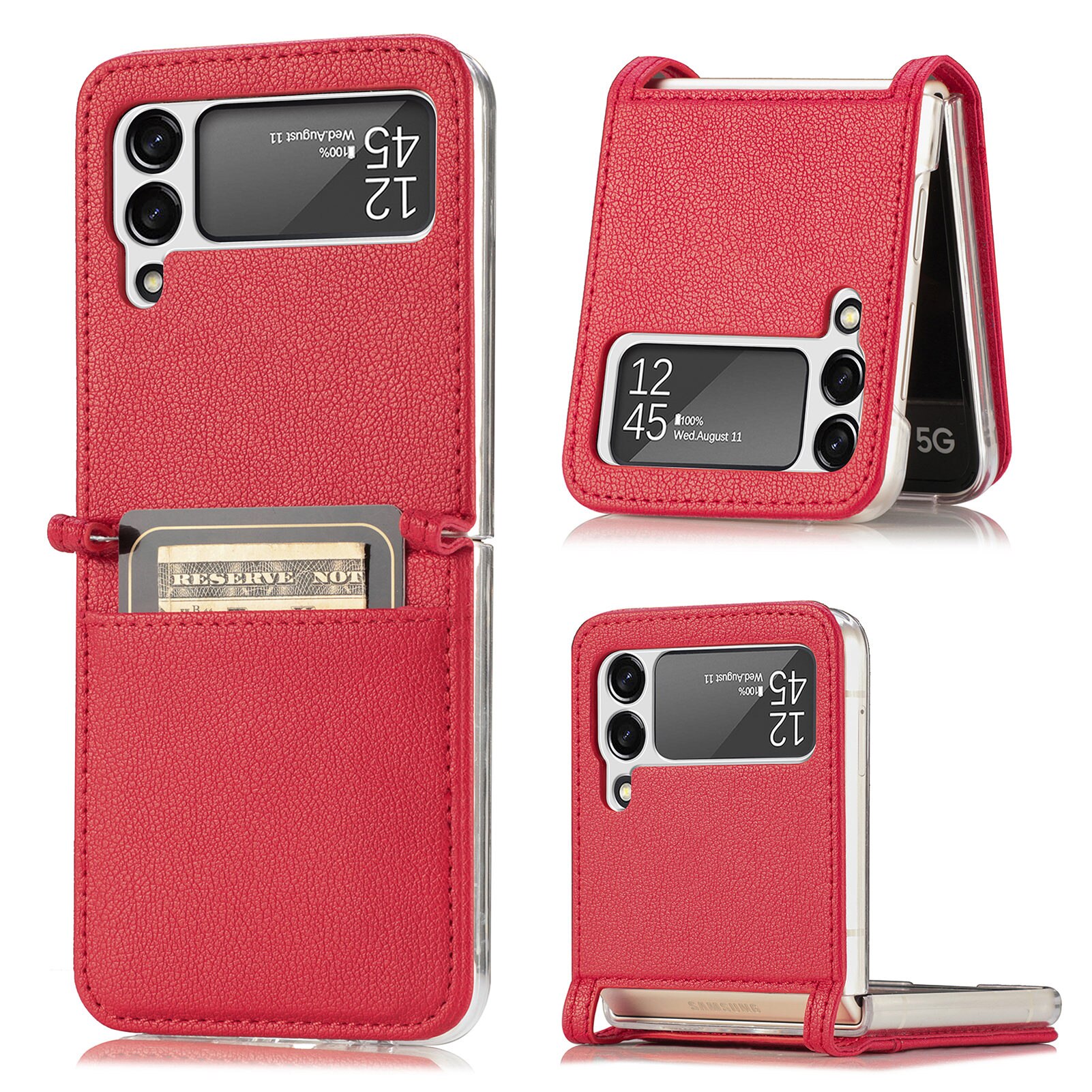 Slim Card Wallet Samsung Galaxy Z Flip 4 punainen