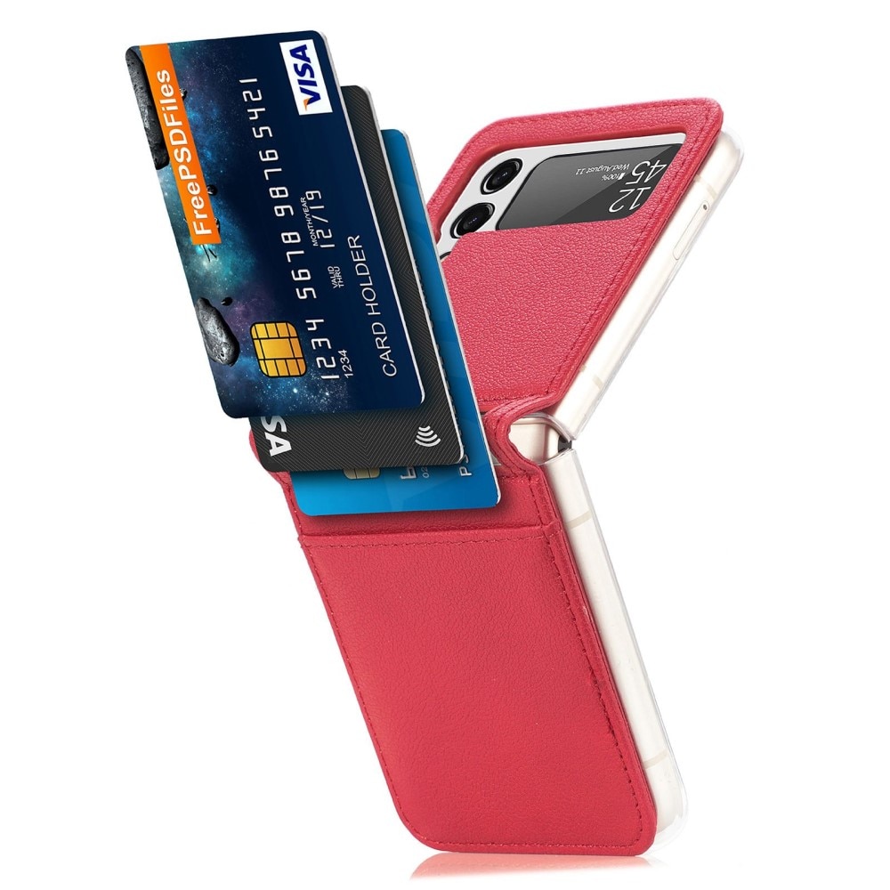 Slim Card Wallet Samsung Galaxy Z Flip 4 punainen