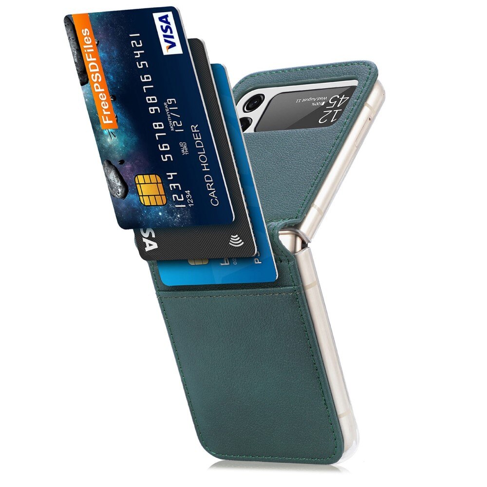 Slim Card Wallet Samsung Galaxy Z Flip 4 vihreä