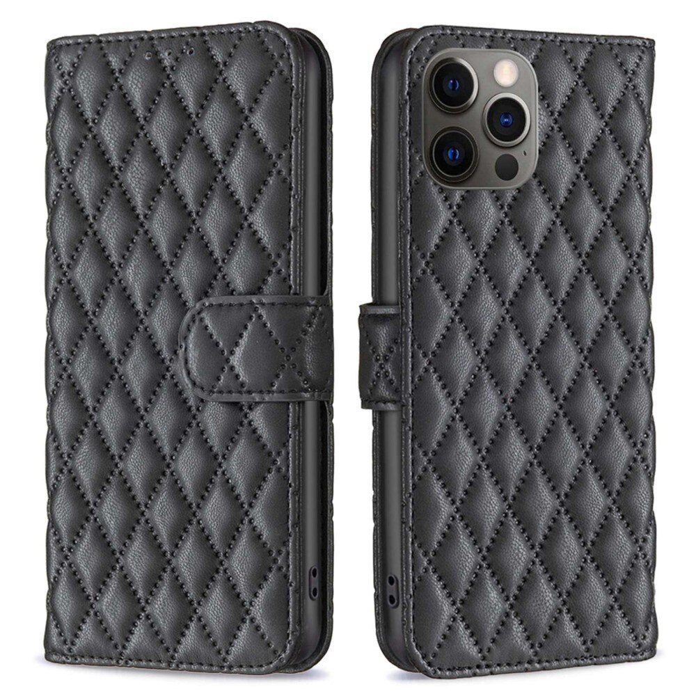 Lompakkokotelot iPhone 12/12 Pro Quilted musta