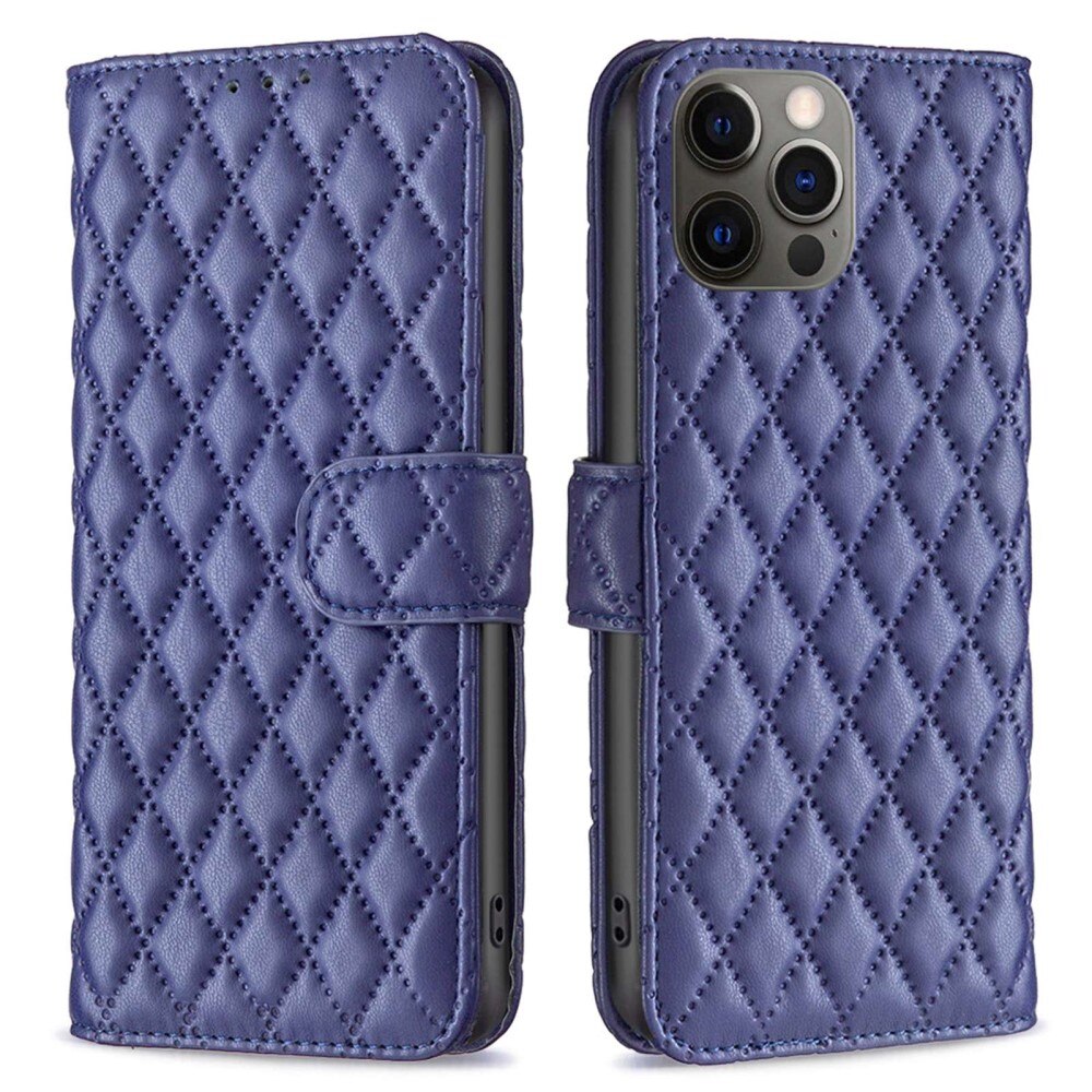 Lompakkokotelot iPhone 12/12 Pro Quilted sininen