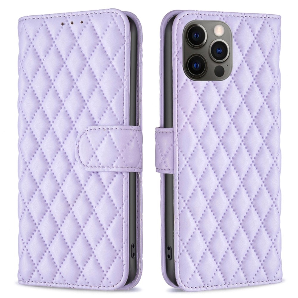 Lompakkokotelot iPhone 12/12 Pro Quilted liila