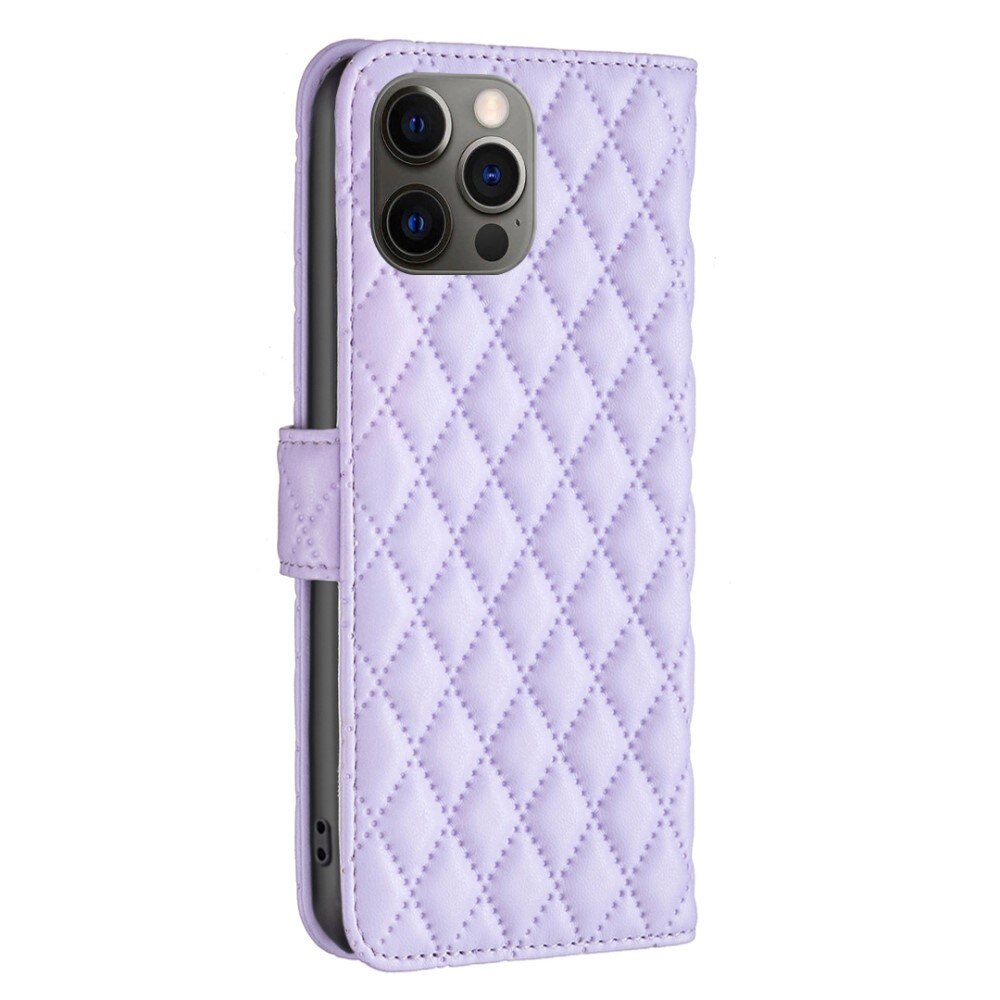 Lompakkokotelot iPhone 12/12 Pro Quilted liila