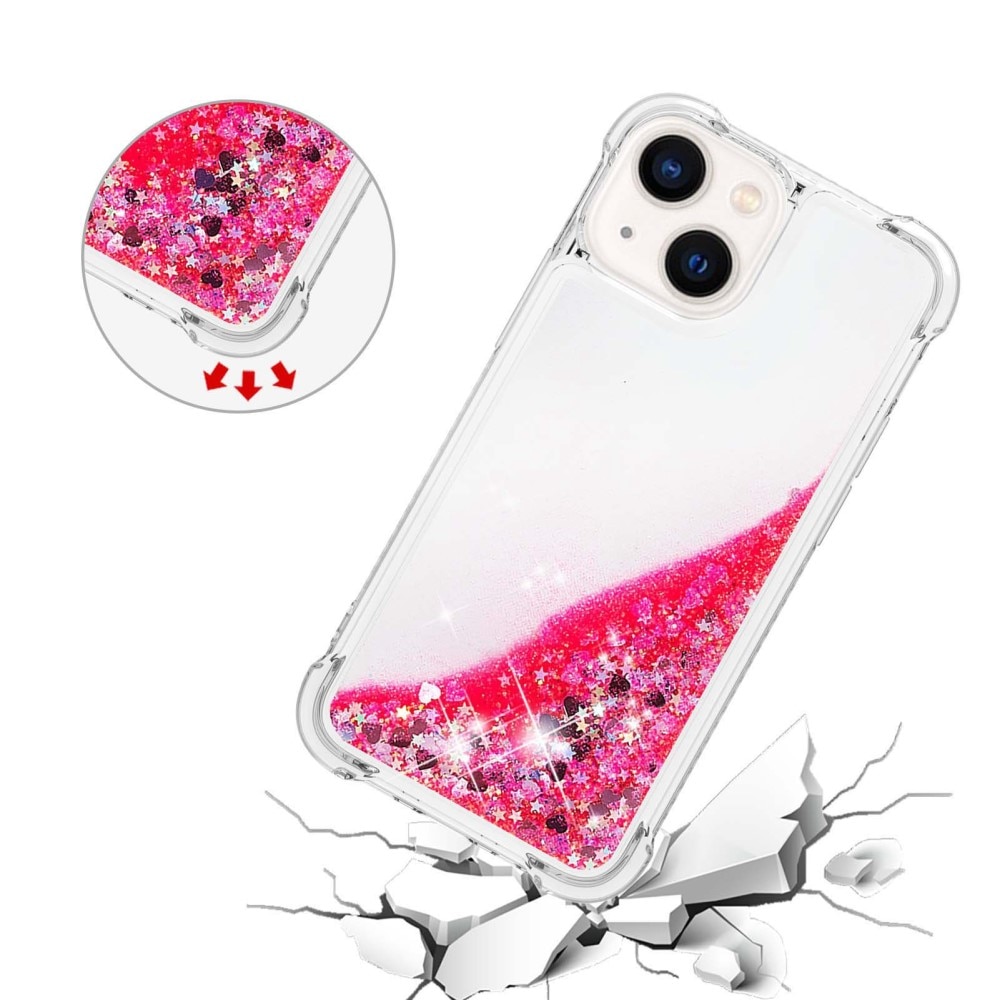 Glitter Powder TPU Case iPhone 14 vaaleanpunainen