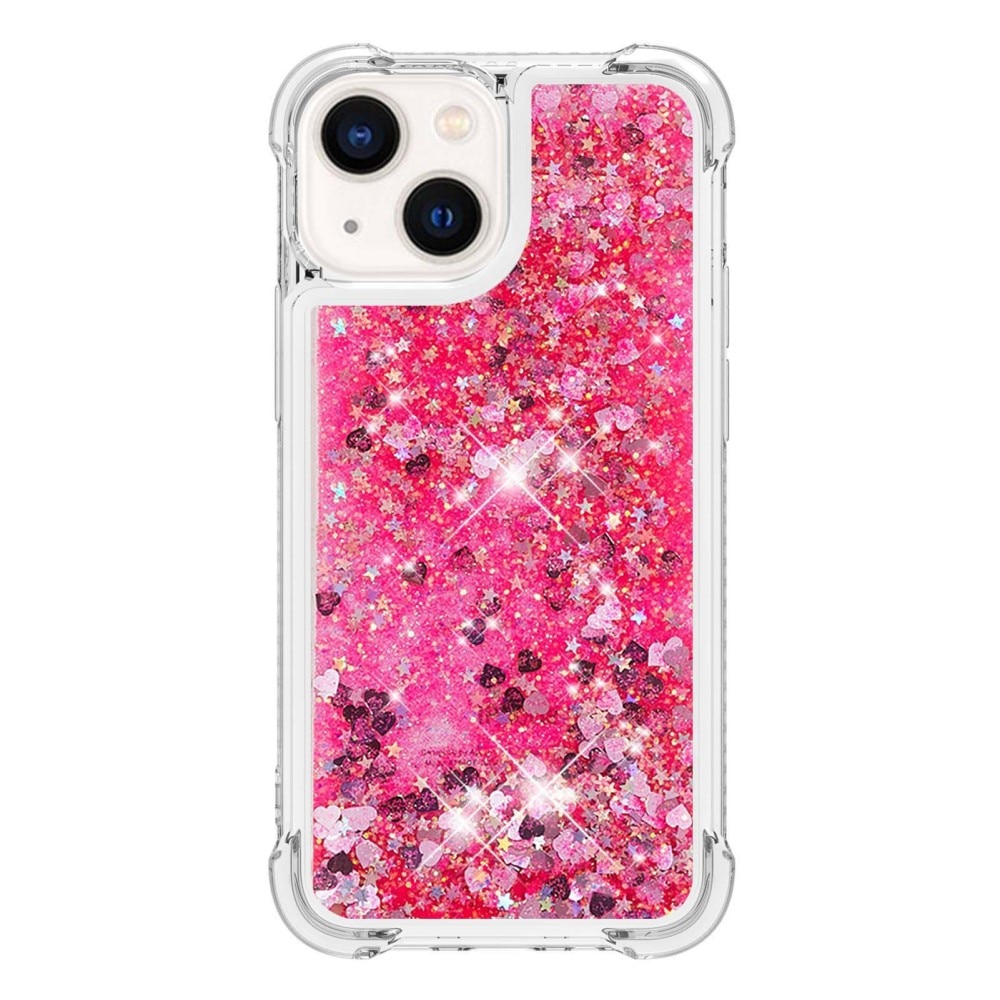 Glitter Powder TPU Case iPhone 14 Plus vaaleanpunainen