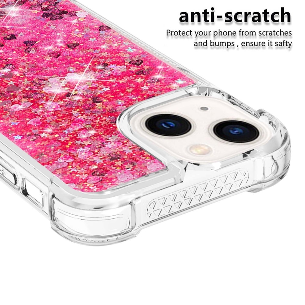 Glitter Powder TPU Case iPhone 14 Plus vaaleanpunainen