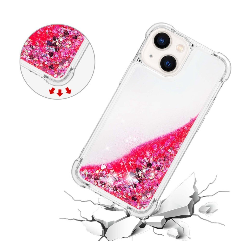 Glitter Powder TPU Case iPhone 14 Plus vaaleanpunainen