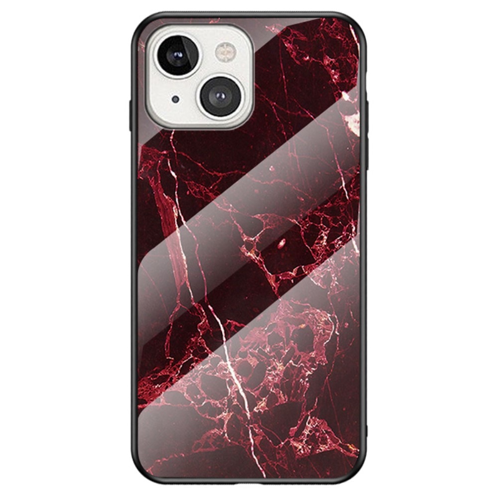 Panssarilasi Kuori iPhone 14 Plus punainen marmori