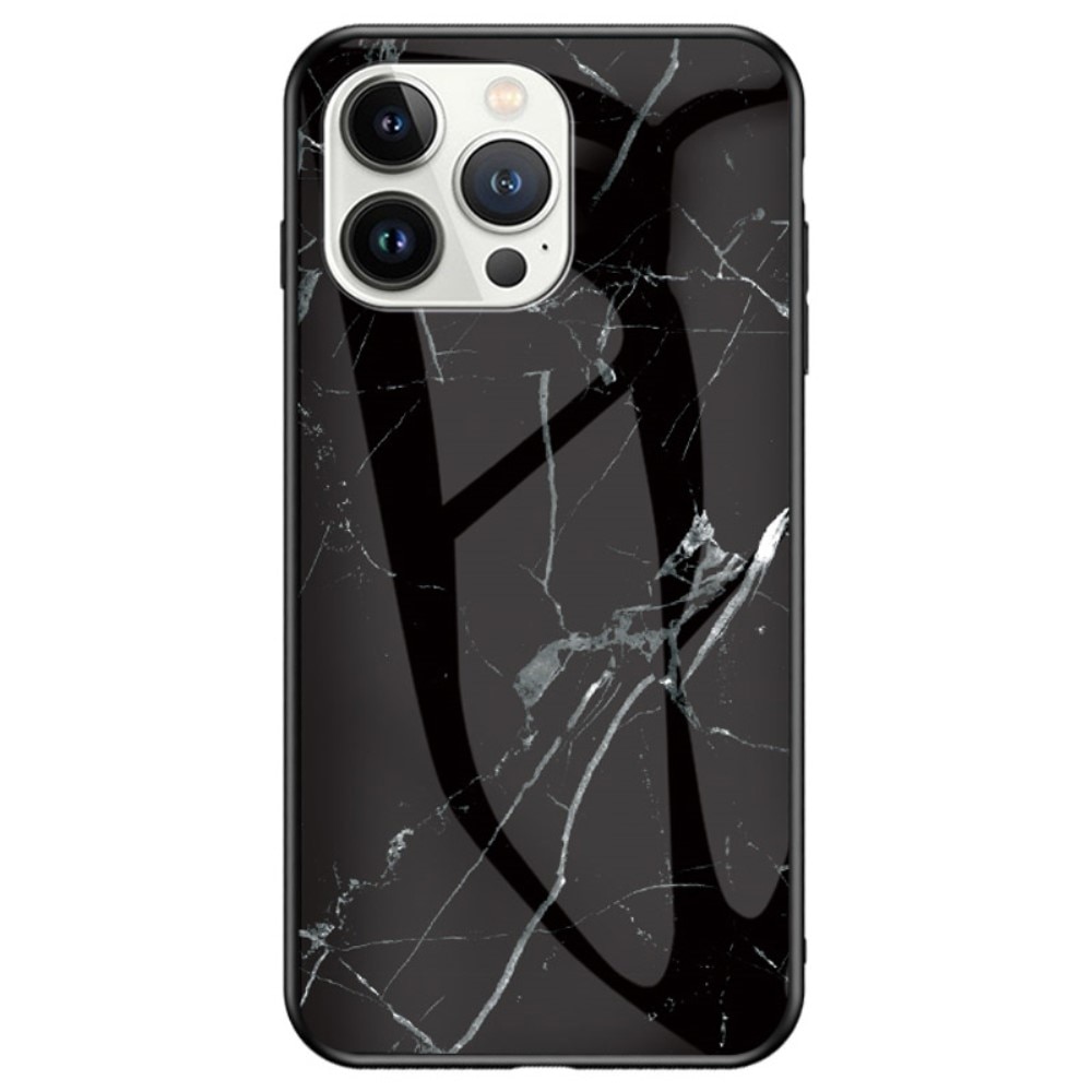 Panssarilasi Kuori iPhone 14 Pro Max musta marmori