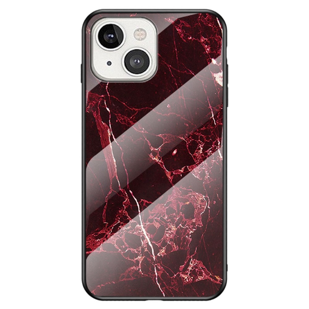 Panssarilasi Kuori iPhone 14 punainen marmori