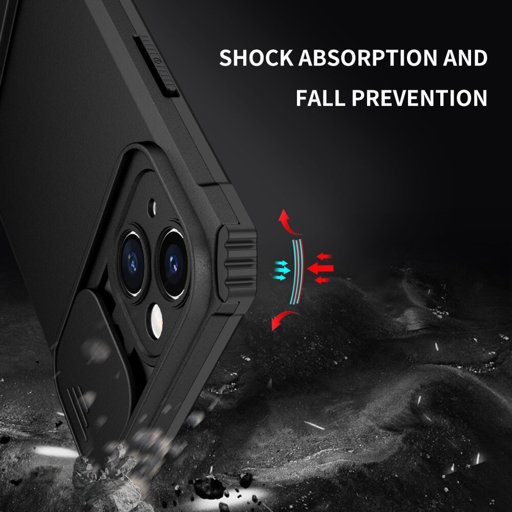 Apple iPhone 14 Plus Kickstand Kotelo Kamerasuojalla Musta