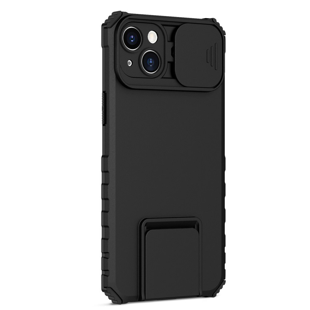 Apple iPhone 14 Plus Kickstand Kotelo Kamerasuojalla Musta