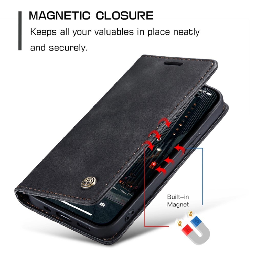 Slim Lompakkokotelo iPhone 14 Pro Max Musta